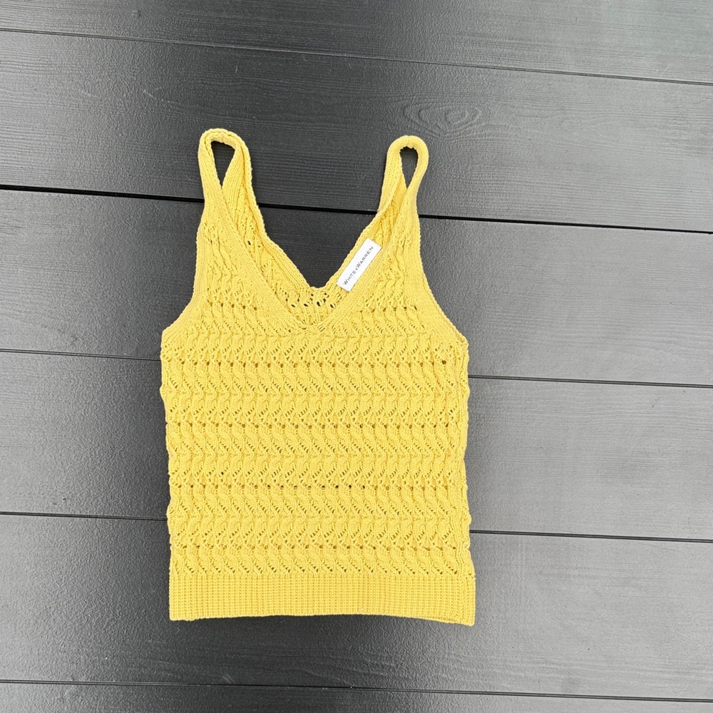 White + Warren Mustard Knit Camisole